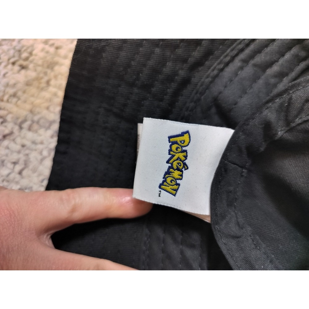 Pokemon Pikachu All Over Print Bucket Hat Unisex OS Black Yellow Cotton Canvas - Picture 5 of 6
